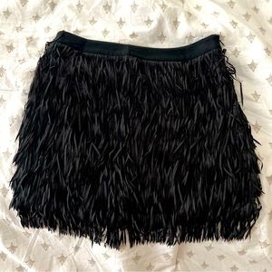 Cute black mini skirt with fringe